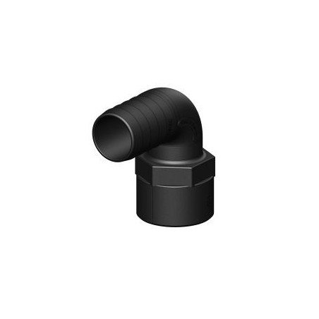 TRUDESIGN Schlauchtülle mit Innengew. 90° 1' für Schl. 25mm schwarz SB-Pack