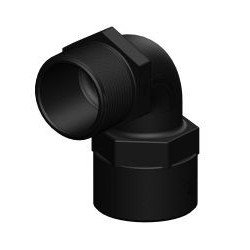 TRUDESIGN Rohrbogen 90° Innen-/Außengew. Nylon/GFK 3/4' schwarz