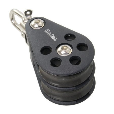 BARTON Doppelblock kugell. 54mm, Seil 12mm, Wirbelschäkel