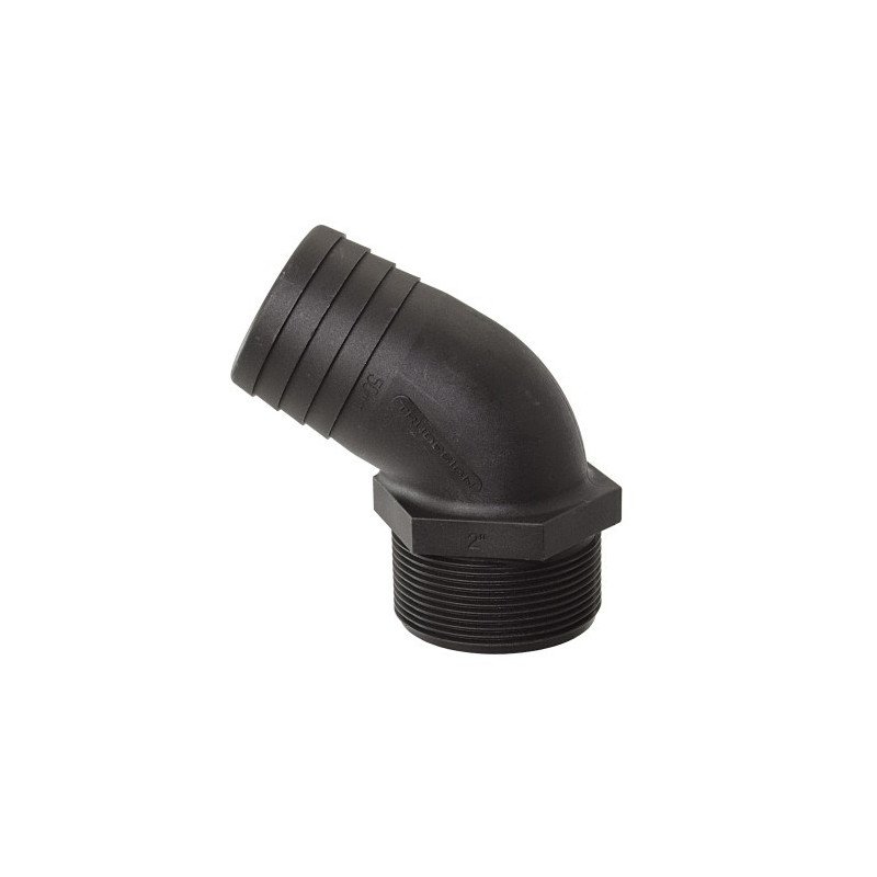 TRUDESIGN Schlauchtülle mit Außengew. 120° 1-1/4' für Schl. 38mm schwarz