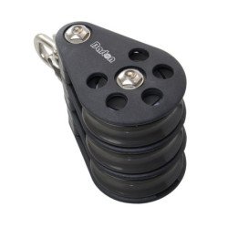 BARTON Dreifachblock kugell. 54mm, Seil 12mm, Umsteckschäkel