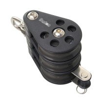 BARTON Dreifachblock kugell. 54mm, Seil 12mm, Umstecksch, Bügel