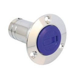 Tankeinfüllstutzen ISO 4567 MsCr/POM für Schlauch 38mm, Water blau
