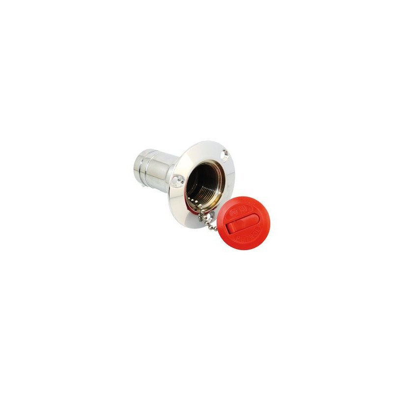Tankeinfüllstutzen ISO 4567 MsCr/POM für Schlauch 38mm, Petrol rot