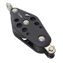BARTON Violinblock kugell. 64/38mm, Seil 12mm, Wirbelschäkel, U-Bügel
