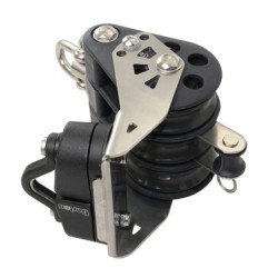 BARTON Dreifachblock kugell. 54mm, Seil12mm, Wirbelschäkel, Klemme, U-Bügel