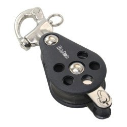 BARTON Einfachblock kugell. 63mm, Seil 12mm, Schnappschäkel, U-Bügel