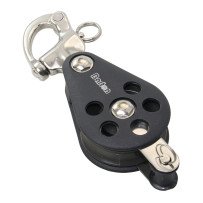 BARTON Einfachblock kugell. 63mm, Seil 12mm, Schnappschäkel, U-Bügel