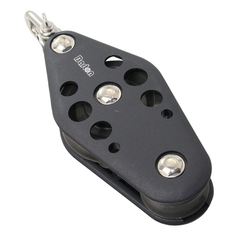 BARTON Violinblock kugell. 70/44mm, Seil 12mm, Umsteckschäkel