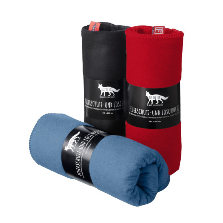 ASK THE FOX Kuschel-Feuerlöschdecke Cosy Fox 1600x2000mm grau/aqua