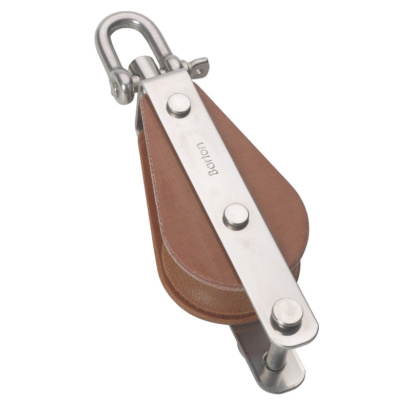 BARTON TUPHblox Einfachblock 20mm, Seil 8mm, Wirbelschäkel, Bügel