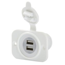 MARINCO USB-A Einbau-Doppelsteckdose 12/24V 2,1A weiß