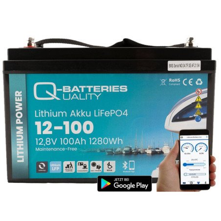 Q-Batteries Lithium Akku 12-100 12.8V m.Bluetooth
