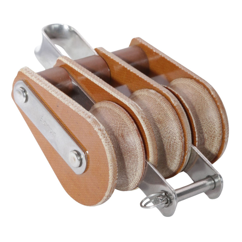 BARTON TUPHblox Dreifachblock 30mm, Seil 10mm, Auge, Bügel