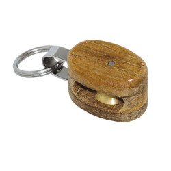 Schlüsselanhänger Teakblock mit Ms-Rolle 16mm, für Seil 5mm