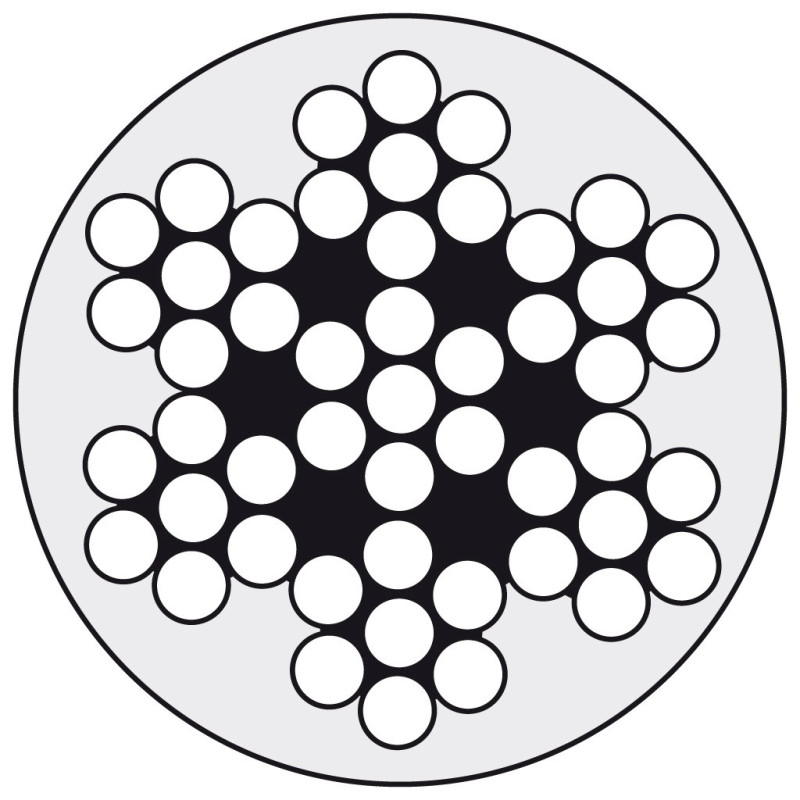 Drahtseil 7x7 A4 4/5mm PVC weiß ummantelt 250m