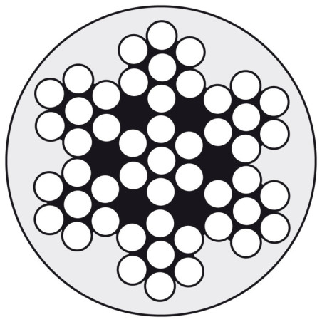 Drahtseil 7x7 A4 4/5mm PVC weiß ummantelt 250m