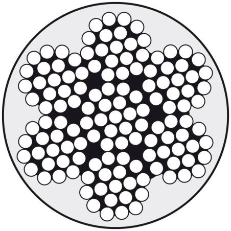 Drahtseil 7x19 A4 4/5mm PVC klar ummantelt