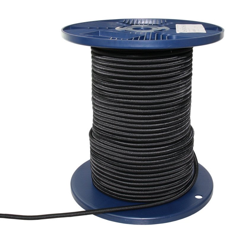 Gummiseil mit Polyestermantel 3mm schwarz 100m