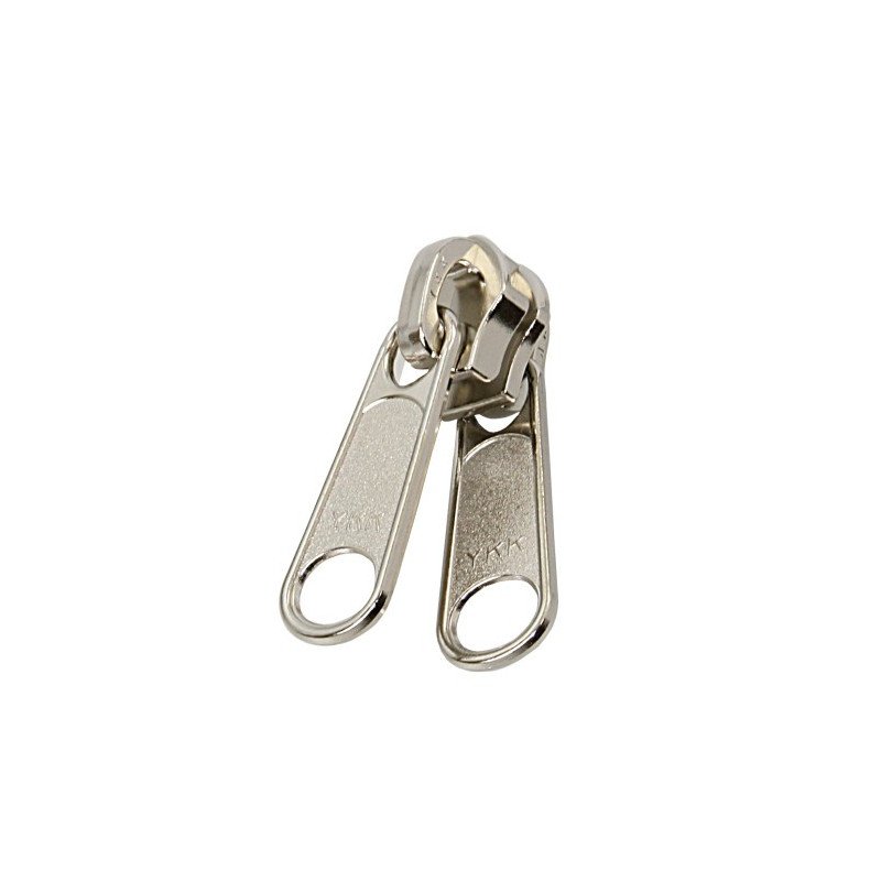 YKK Doppel-Schieber für Spiralreißverschl. Gr.10 Metall/Ni silber 10St.