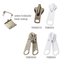 YKK Doppel-Schieber für Zackenreißverschl. Gr.10 Metall/Ni weiß 10St.