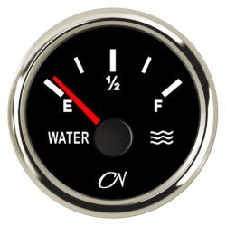 CN Wassertank-Anzeige analog 12/24V 57mm schwarz/chrom