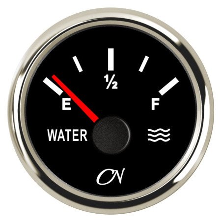 CN Wassertank-Anzeige analog 12/24V 57mm schwarz/chrom