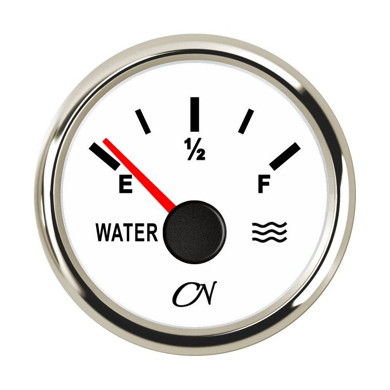 CN Wassertank-Anzeige analog 12/24V 57mm weiß/chrom
