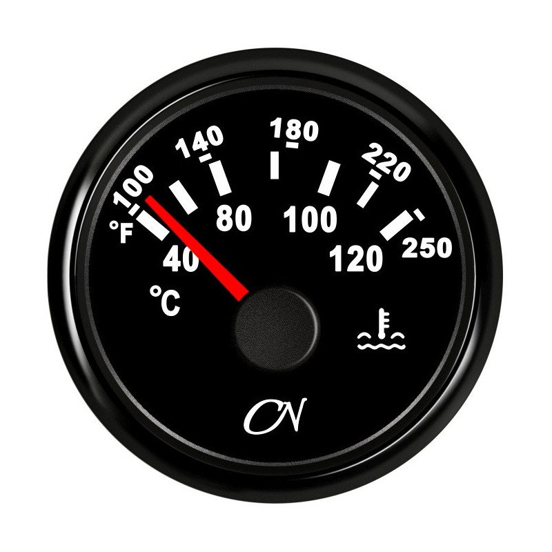 CN Kühlwassertemperatur-Anzeige analog 12/24V 57mm schwarz
