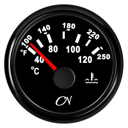 CN Kühlwassertemperatur-Anzeige analog 12/24V 57mm schwarz