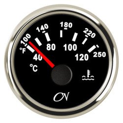 CN Kühlwassertemperatur-Anzeige analog 12/24V 57mm schwarz/chrom