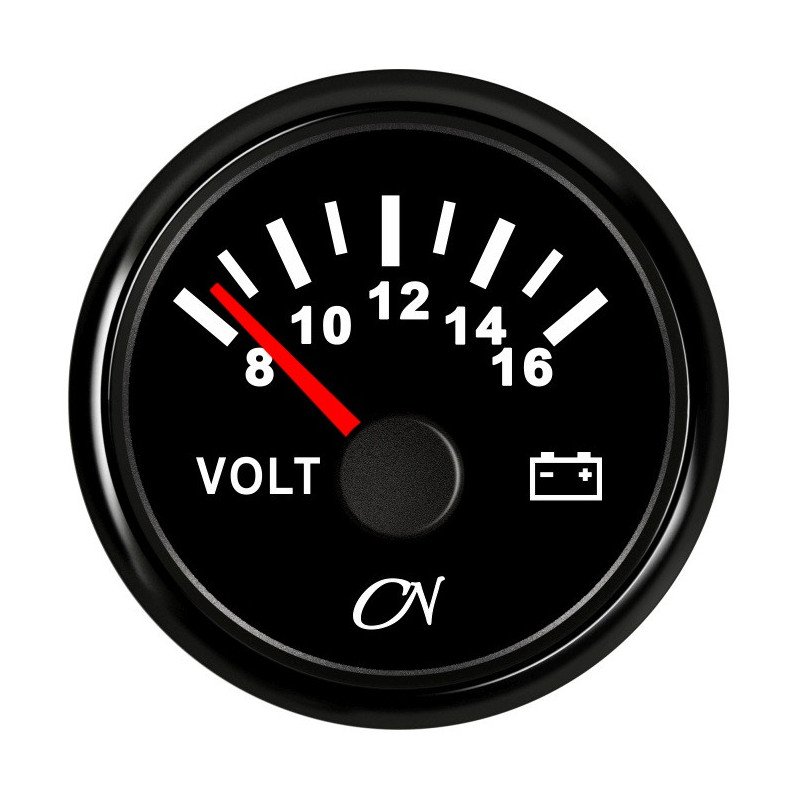CN Voltmeter-Anzeige analog 12V 57mm 8-16V schwarz