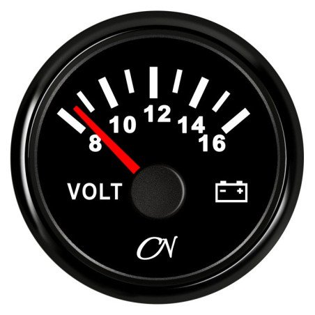 CN Voltmeter-Anzeige analog 12V 57mm 8-16V schwarz