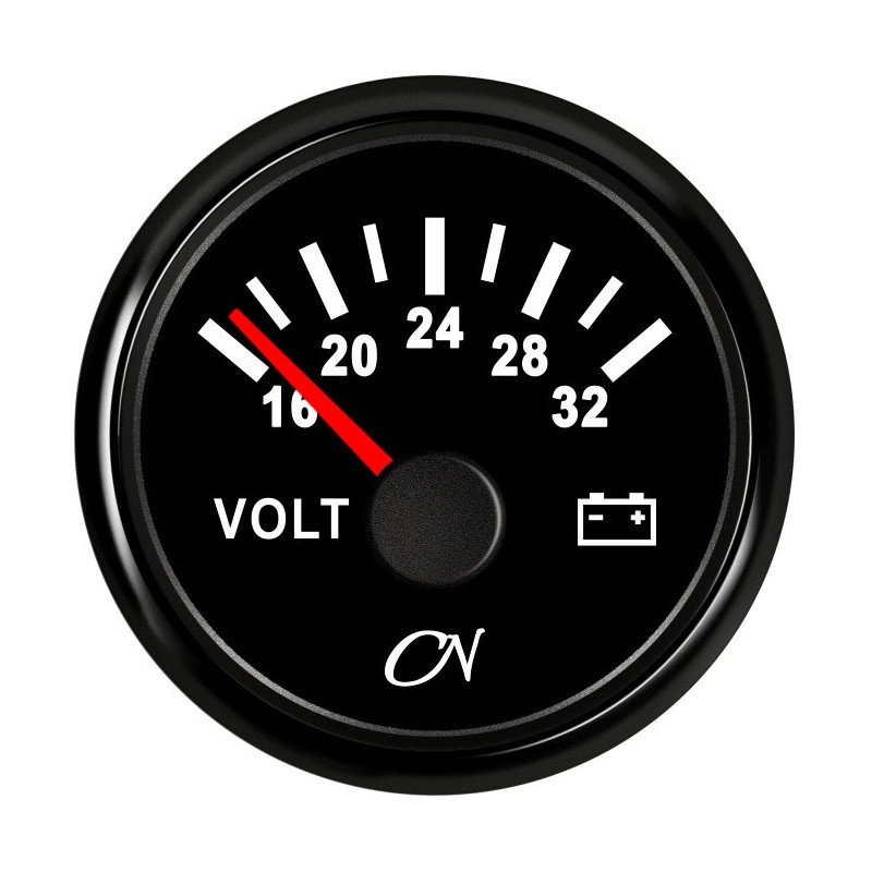 CN Voltmeter-Anzeige analog 24V 57mm 16-32V schwarz