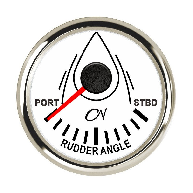 CN Ruderlage-Anzeige analog 12/24V 57mm weiß/chrom