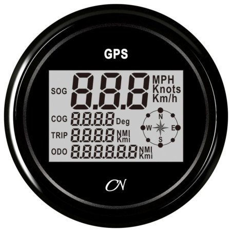 CN GPS-Tachometer inkl. Kompass digital 12/24V 96mm schwarz