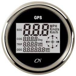 CN GPS-Tachometer inkl. Kompass digital 12/24V 96mm schwarz/chrom