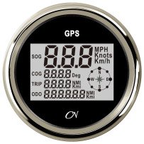 CN GPS-Tachometer inkl. Kompass digital 12/24V 96mm schwarz/chrom