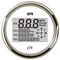 CN GPS-Tachometer inkl. Kompass digital 12/24V 96mm weiß/chrom