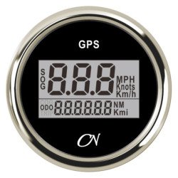 CN GPS-Tachometer digital 12/24V 57mm schwarz/chrom