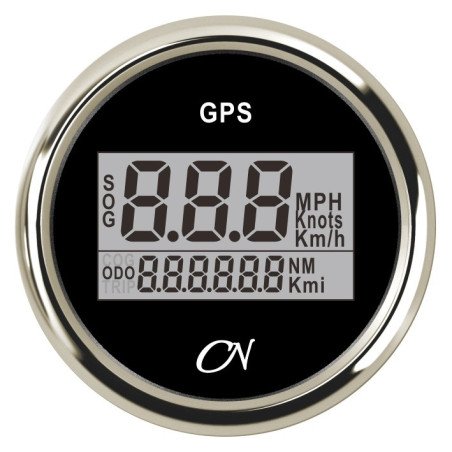 CN GPS-Tachometer digital 12/24V 57mm schwarz/chrom