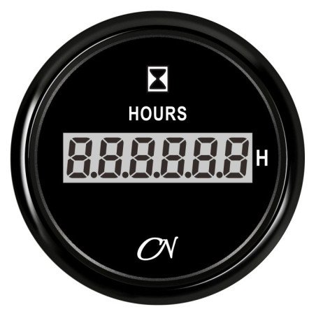 CN Betriebsstundenzähler digital 12/24V 0-99999,9h schwarz
