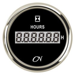 CN Betriebsstundenzähler digital 12/24V 0-99999,9h schwarz/chrom