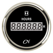 CN Betriebsstundenzähler digital 12/24V 0-99999,9h schwarz/chrom
