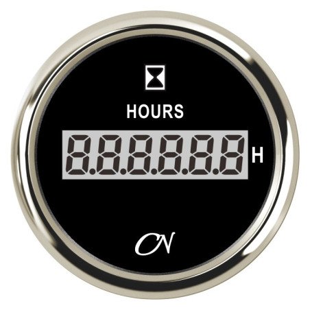 CN Betriebsstundenzähler digital 12/24V 0-99999,9h schwarz/chrom