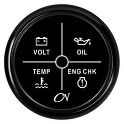 CN LED-Alarm-Anzeige mit 4 Funktionen 12/24V 57mm schwarz