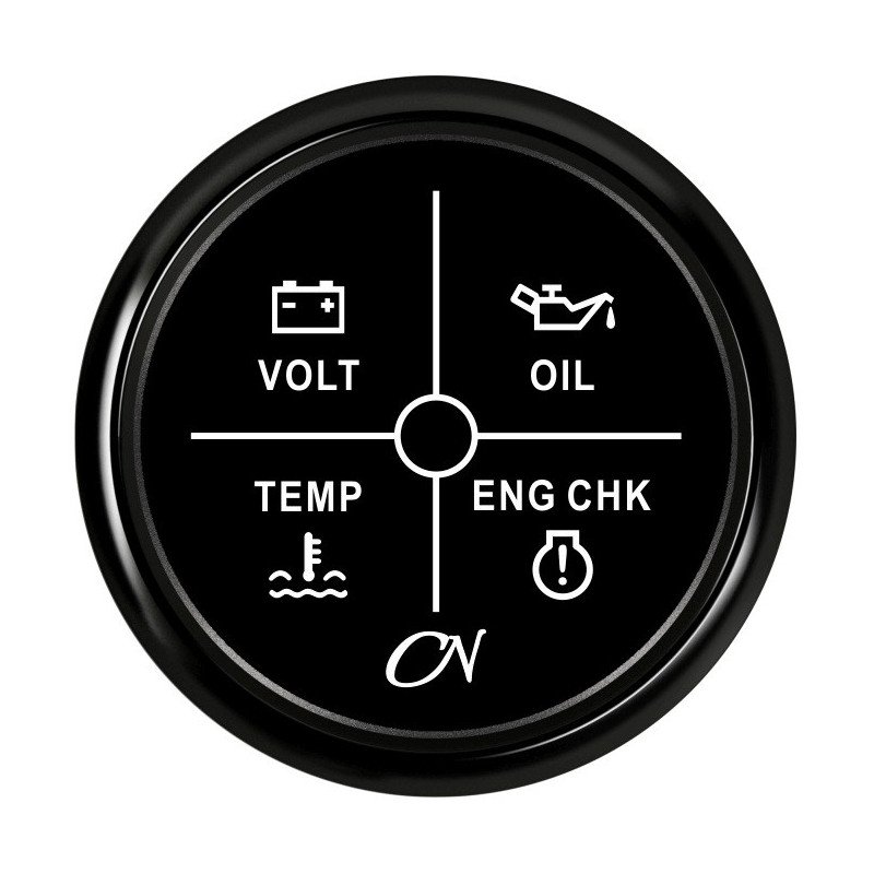 CN LED-Alarm-Anzeige mit 4 Funktionen 12/24V 57mm schwarz