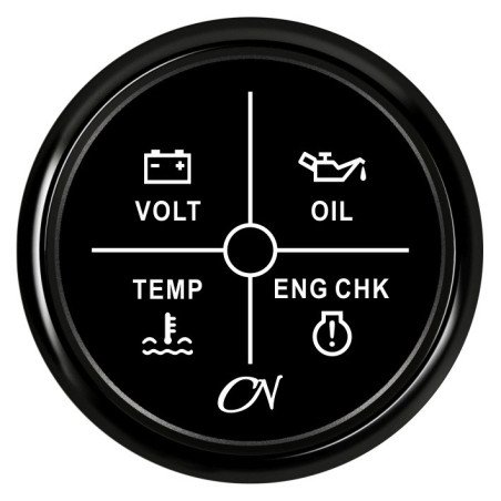CN LED-Alarm-Anzeige mit 4 Funktionen 12/24V 57mm schwarz