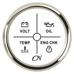 CN LED-Alarm-Anzeige mit 4 Funktionen 12/24V 57mm weiß/chrom