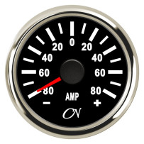 CN Amperemeter-Anzeige analog 12/24V 57mm schwarz/chrom